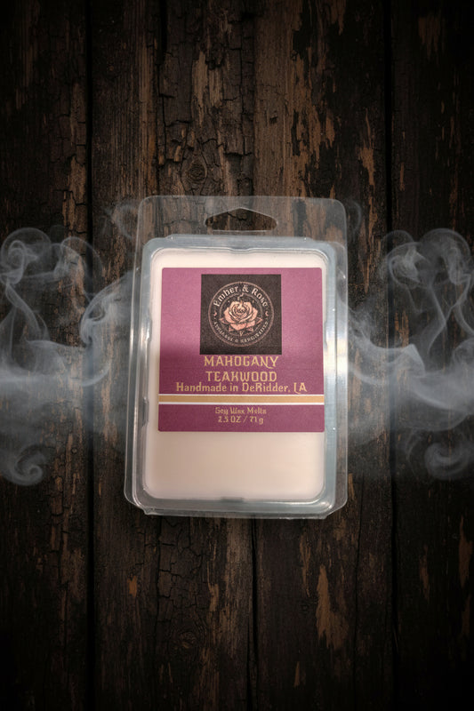 Mahogany Teakwood – Midnight Rose Wax Melt | 2.5 oz Clamshell